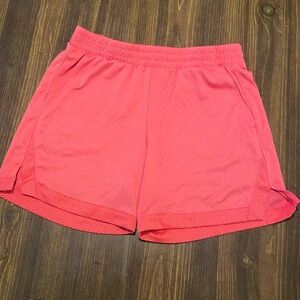 Youth L/10 coral shorts with pockets